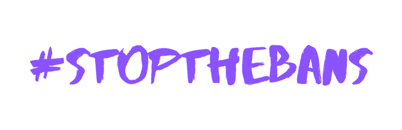 Graphic reading hashtag stop the bans