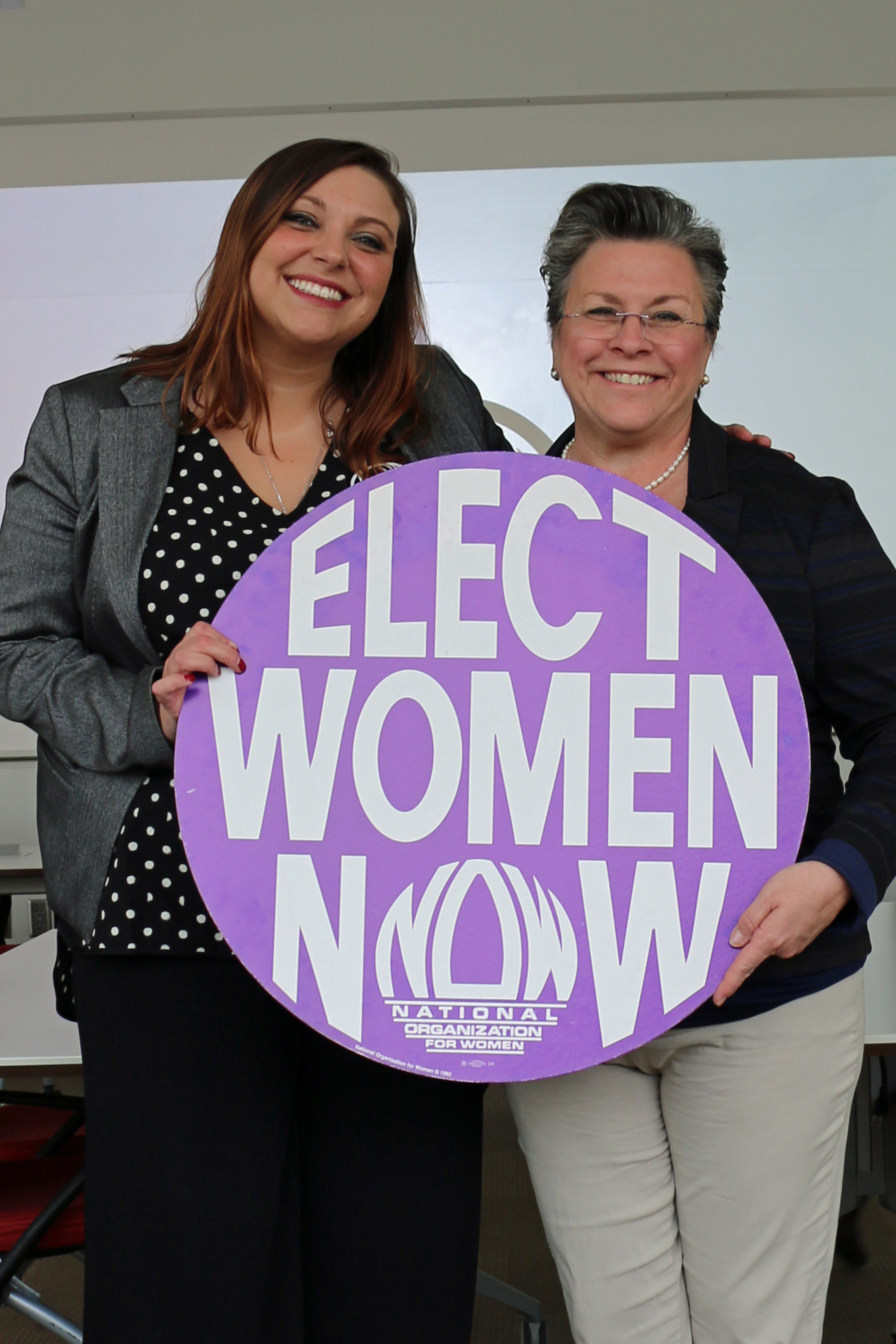 Wisconsin NOW president Lindsay Lemmer with Cathy Myers